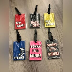 Mziart Pack 6 Fun Humor Travel Colorful Luggage PVC Bag Tags